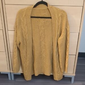 Cozy Mustard Cable Knit Sweater
